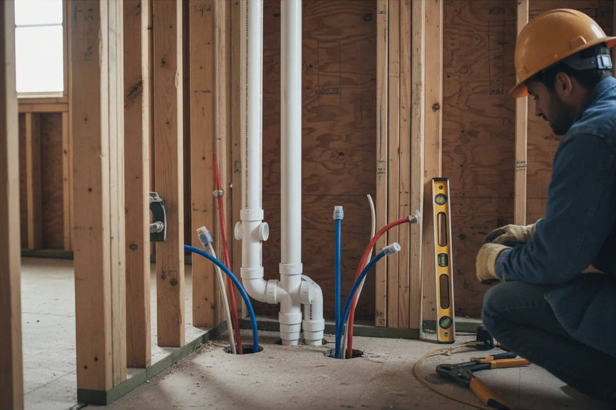 Drain and supply rough-in during Drain Cleaning in Coral Springs
